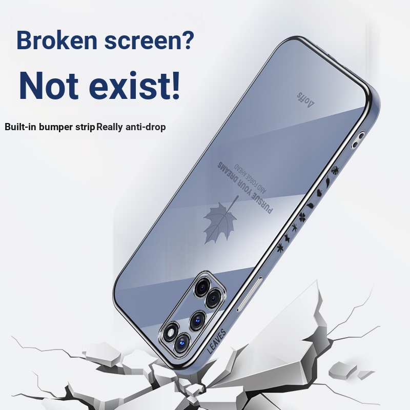 Ốp Điện Thoại Silicon Vuông Họa Tiết Lá Phong Hoạt Hình Kèm Dây Đeo Cho Xiaomi Redmi 10 10X K20 K30 K40 PRO K30S