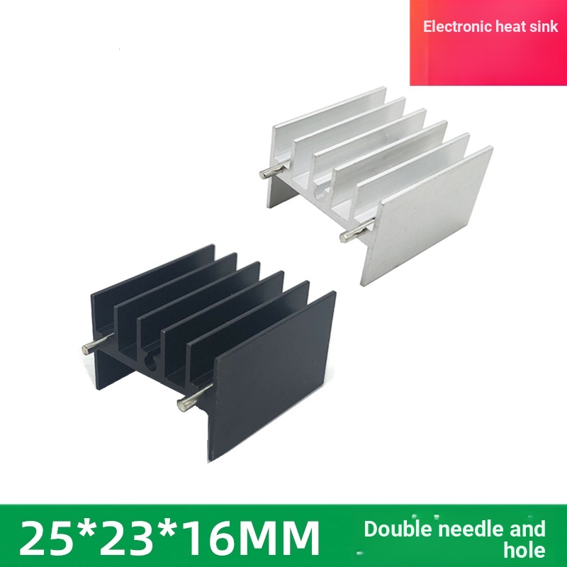 Set 5 Khối Tản Nhiệt Bằng Nhôm Có Lỗ Kèm Kim 25 * 23 * 16MM Chuyên Dụng