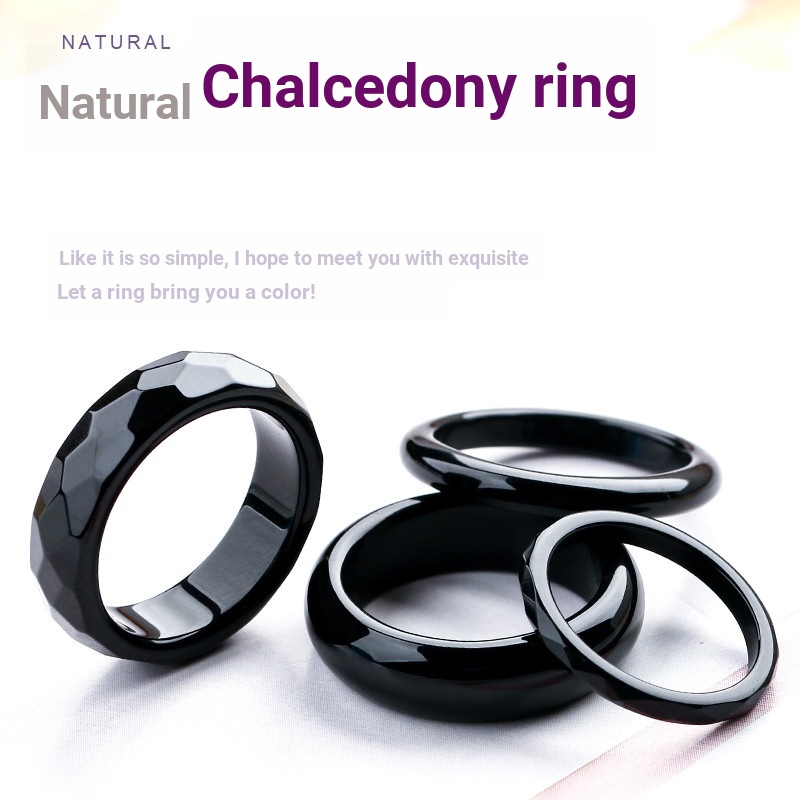 Nhẫn Cặp Bằng Đá Obsidian Tự Nhiên Nhiều Loại Cho Cặp Đôi