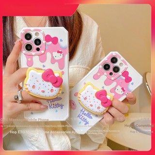 Ốp Điện Thoại Silicone Mềm Đế Đỡ Hello kitty Cho iPhone 13 11 12 Pro Max xr xs xmax 7p 8p