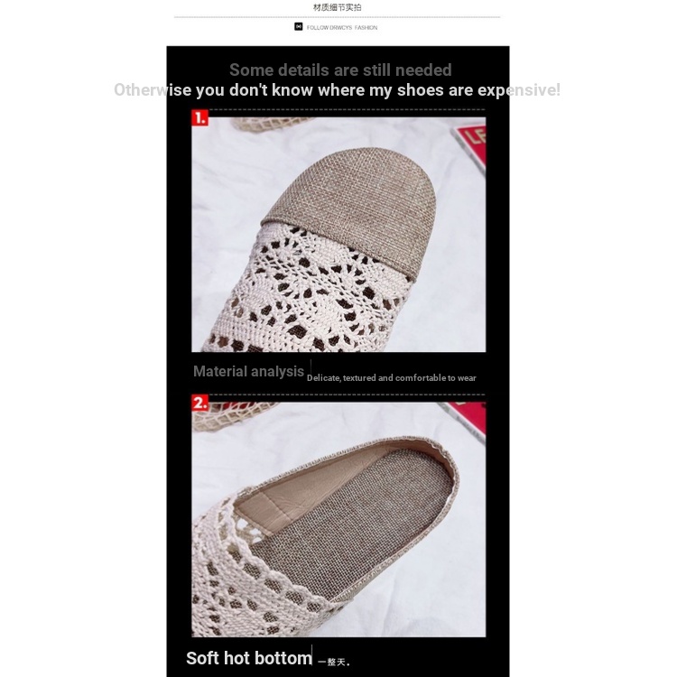 Dép Lười Vải Lanh Thoáng Khí Thời Trang 2022 Mới Mẻ Phong Cách Bắc Kinh Cổ Điển