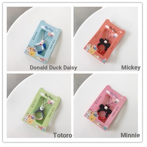 Móc Điện Thoại Dạng Nhẫn Ngắn Hình mickey minnie Gấu Thỏ Gấu Nâu Vịt donald daisy totoro Gấu kumamon Dễ Thương