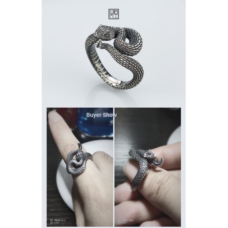 Nhẫn Hình Rắn Dạng Mở Phong Cách retro Cá Tính Thời Trang Mới Cho Nam Và Nữ