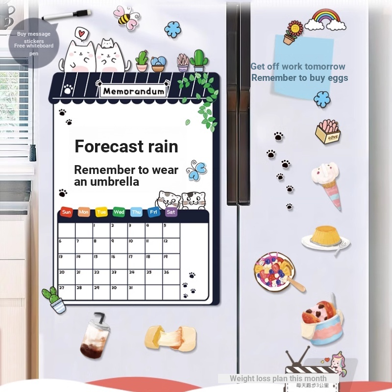 Hoạt Hình Bảng Ghi Chú Từ Tính Dán Tủ Lạnh Họa Tiết Sáng Tạo