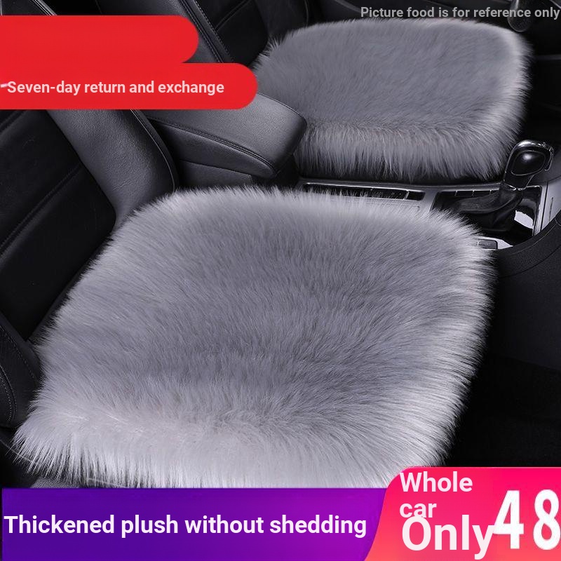 Đệm Lót Ghế Ngồi Xe Hơi Chất Liệu Lông Cừu Giả Dày Dặn Giữ Ấm Chống Trượt Tiện Dụng