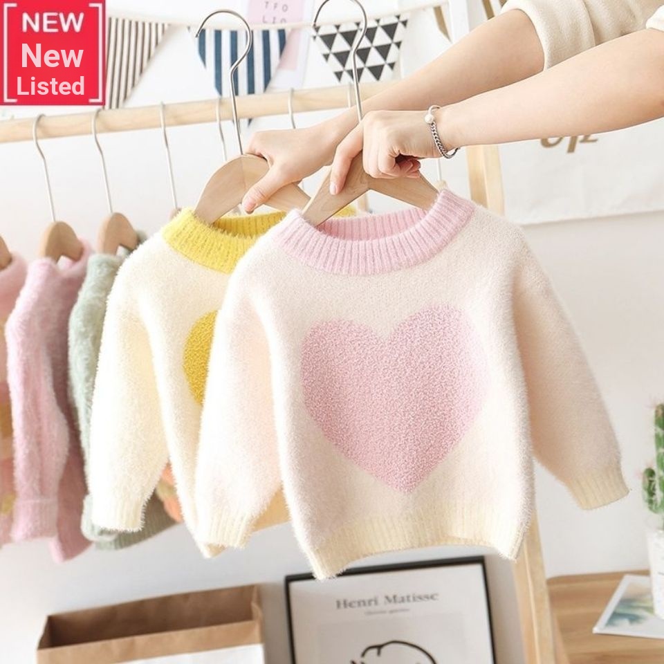 ❤Áo sweater Dệt Kim Tay Dài Thời Trang Thu Đông 2021 Cho Bé Gái