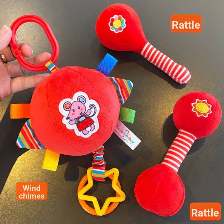 Quả Bóng Vải Mềm Màu Đỏ Dành Cho Bé Sơ Sinh 0-3 Tháng Tuổi