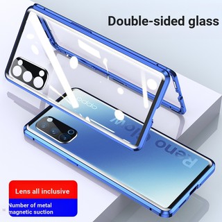 Ốp Điện Thoại Kính Cường Lực Hai Mặt Nam Châm Cho oppo reno5 pro reno6 reno4 pro reno7