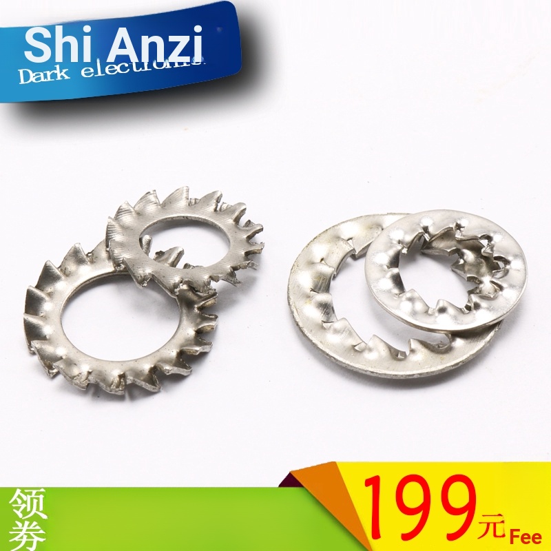 Vòng Đệm Bằng Thép Không Gỉ 304 Chống Trượt Nhiều Răng m3m4m5m6m8m10m12m14m16