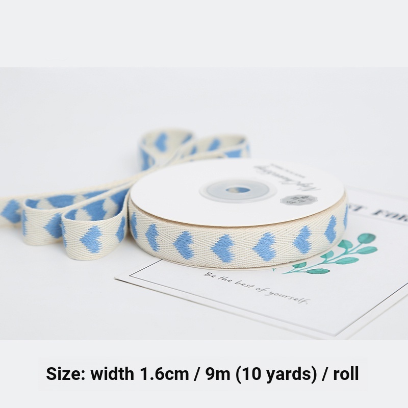 Cuộn Dây Ruy Băng Thêu Hình Trái Tim Viền Vải Ruy Băng Trang Trí Bó Hoa / Bánh Kem diy