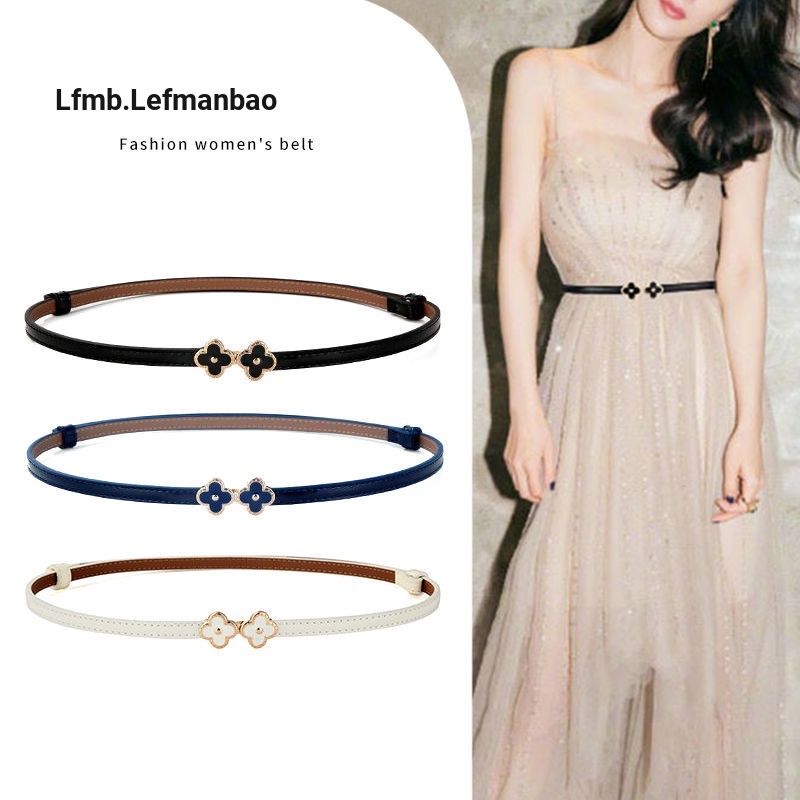 Thắt Lưng chiffon Mỏng Màu Nâu / Trắng Thời Trang Mùa Hè Hàng Mới 2023 Dễ Phối Đồ Dành Cho Bạn Nữ