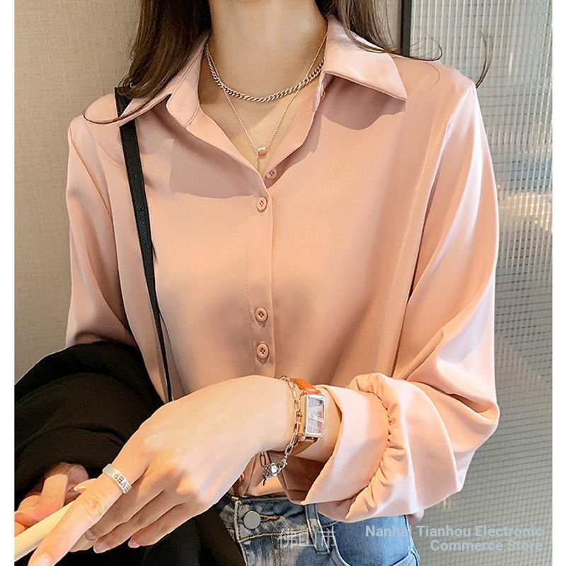 Đen Áo Sơ Mi Tay Dài Dáng Rộng Cỡ Lớn Thời Trang Mùa Xuân Cho Nữ