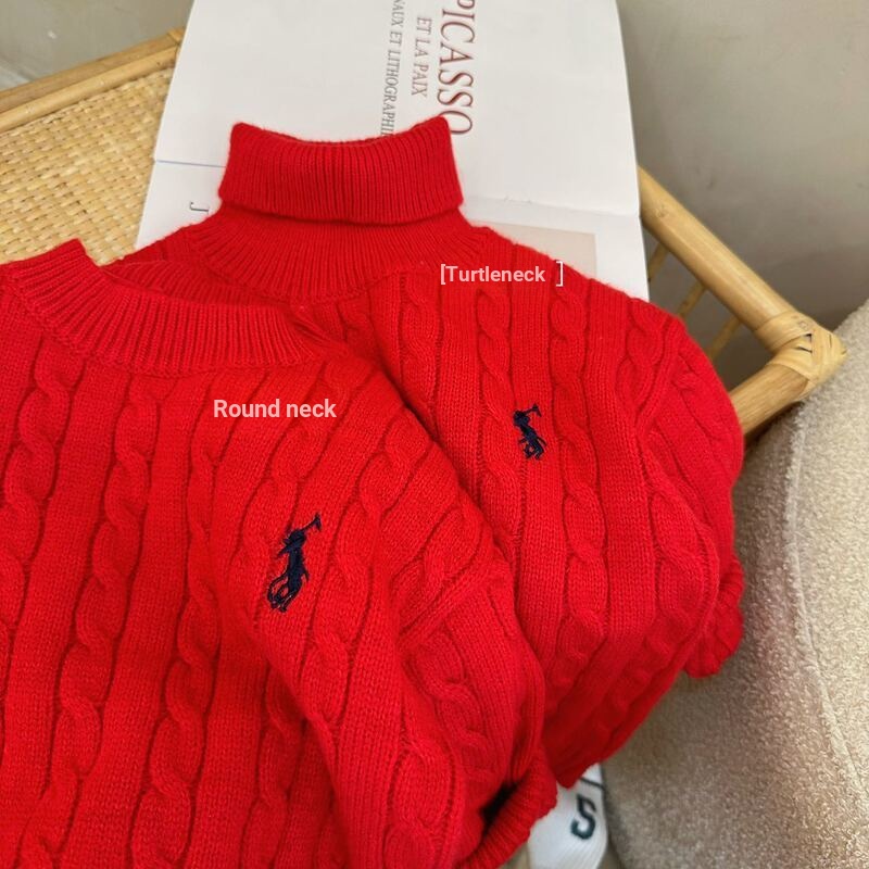 ❤Áo Sweater Dệt Kim Dày Dặn Thời Trang Năm Mới Phong Cách Hàn Quốc Cho Bé Trai Và Gái