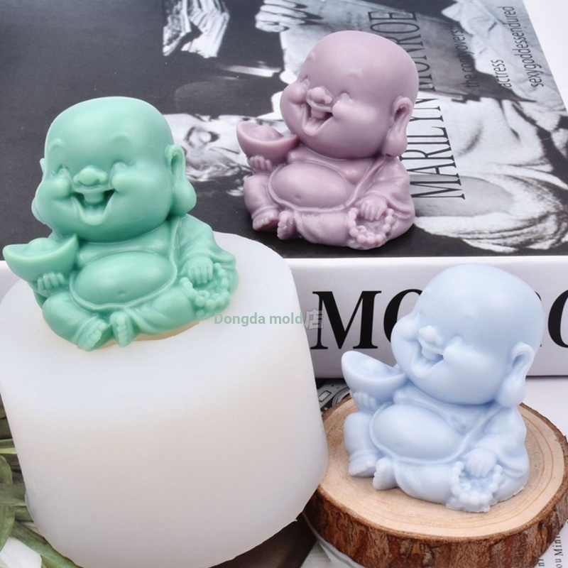 Khuôn Làm Xà Phòng / Nến handmade diy Hình Thần Tài Ba Chiều Dễ Thương