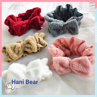 🍓Gấu hani🍓Phong cách nhật bản mềm mại sang trọng nơ cài tóc cô gái mềm mại ngọt ngào xù rộng-brimmed đàn hồi rửa mặt băng đô cài tóc phụ kiện tóc