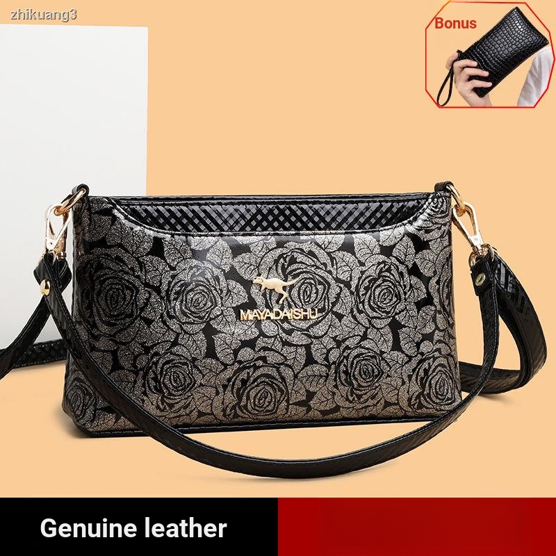 Túi Đeo Vai Bằng Da Bóng In Họa Tiết Da Báo Thời Trang Dễ Phối Đồ Cho Phụ Nữ Trung Niên