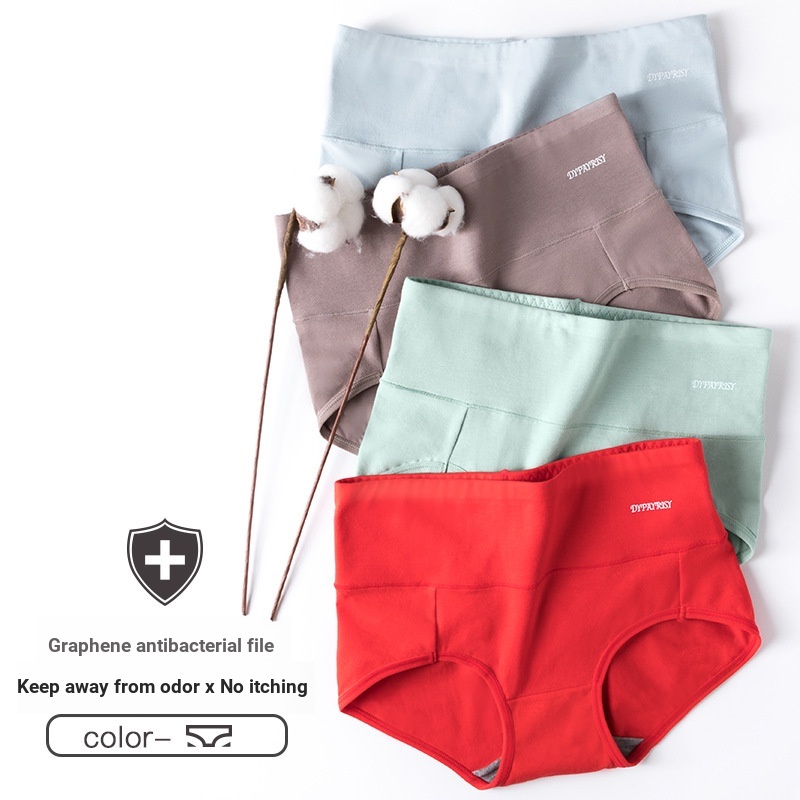 Quần Lót Cotton Lưng Cao Ôm Bụng Kháng Khuẩn Cho Nữ