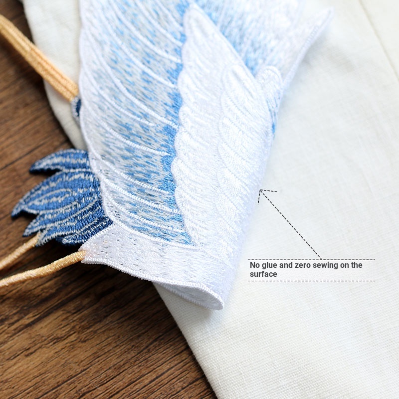 Miếng Dán Chính Hãng Thêu Họa Tiết Phong Cách Trung Hoa Không Keo Hai Hình Dạng Dùng Để Trang Trí Quần Áo