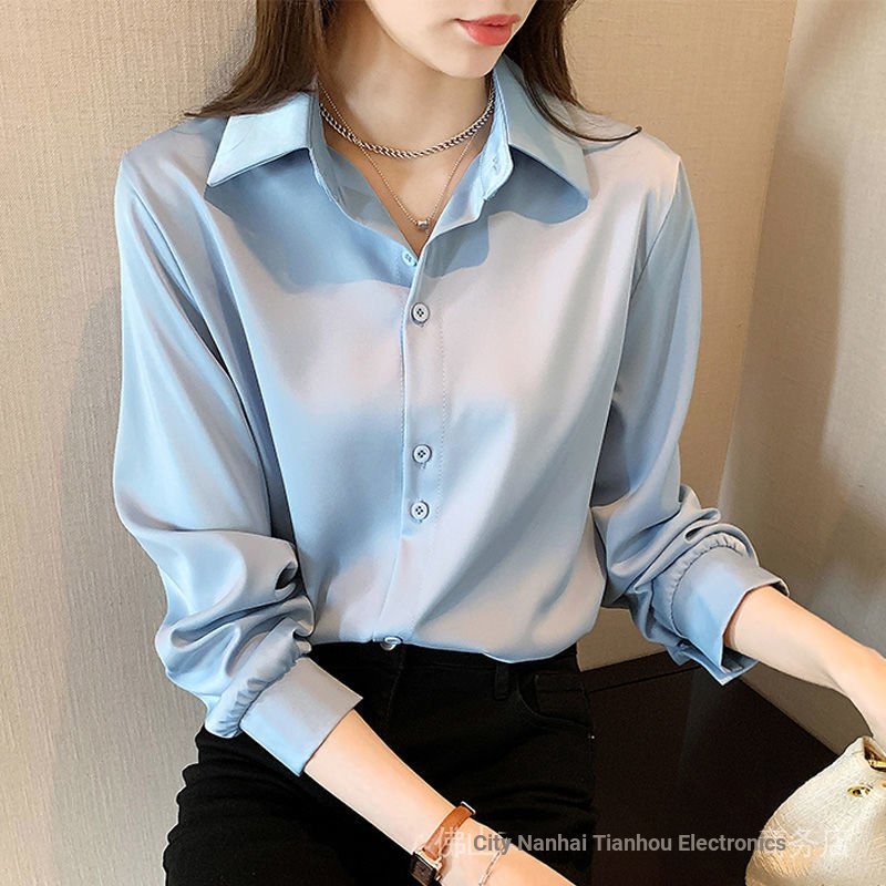 Đen Áo Sơ Mi Tay Dài Dáng Rộng Cỡ Lớn Thời Trang Mùa Xuân Cho Nữ