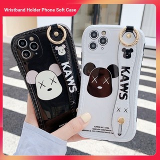 Ốp Điện Thoại Tpu In Hình Gấu kaws Có Dây Đeo Cổ Tay Cho iphone 11 12 pro max se2 xr xmax 8 7 Plus