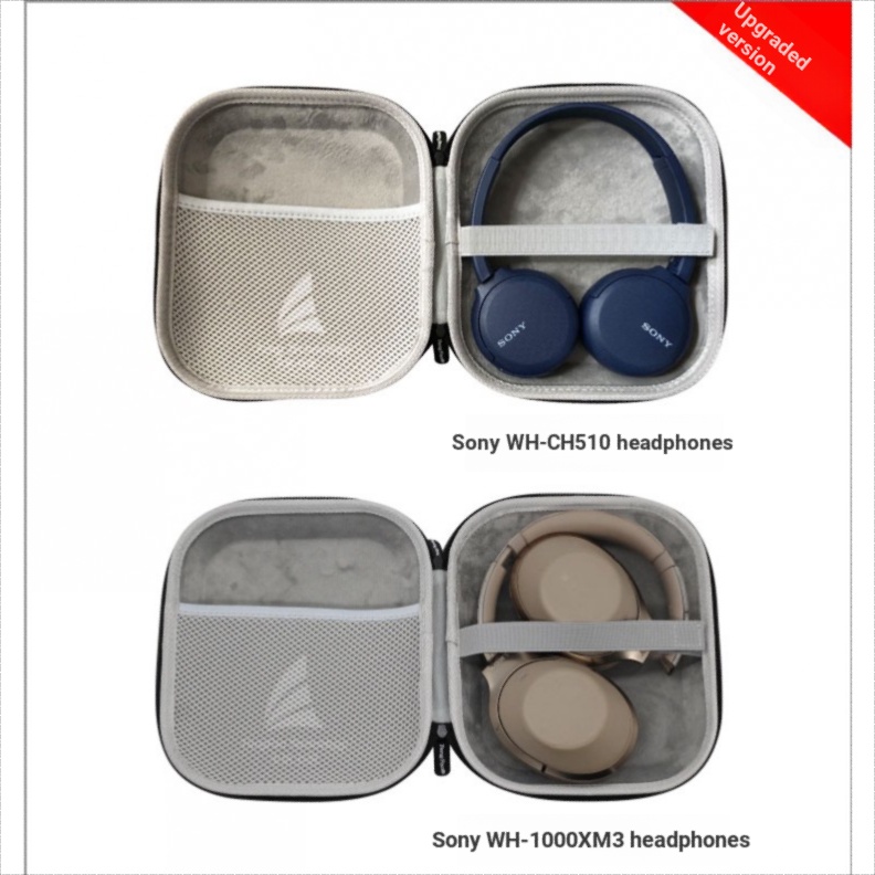 Cứng Túi Da Lộn Màu Đen Đựng Tai Nghe sony ch510 ch500 wh-xb900n xb700
