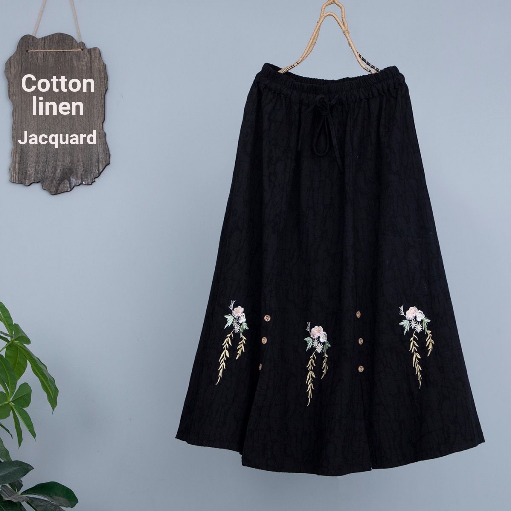 Chân Váy Chữ a Lưng Cao Bằng Vải Lanh cotton Phong Cách retro Thời Trang Mùa Hè Hàng Mới 2023