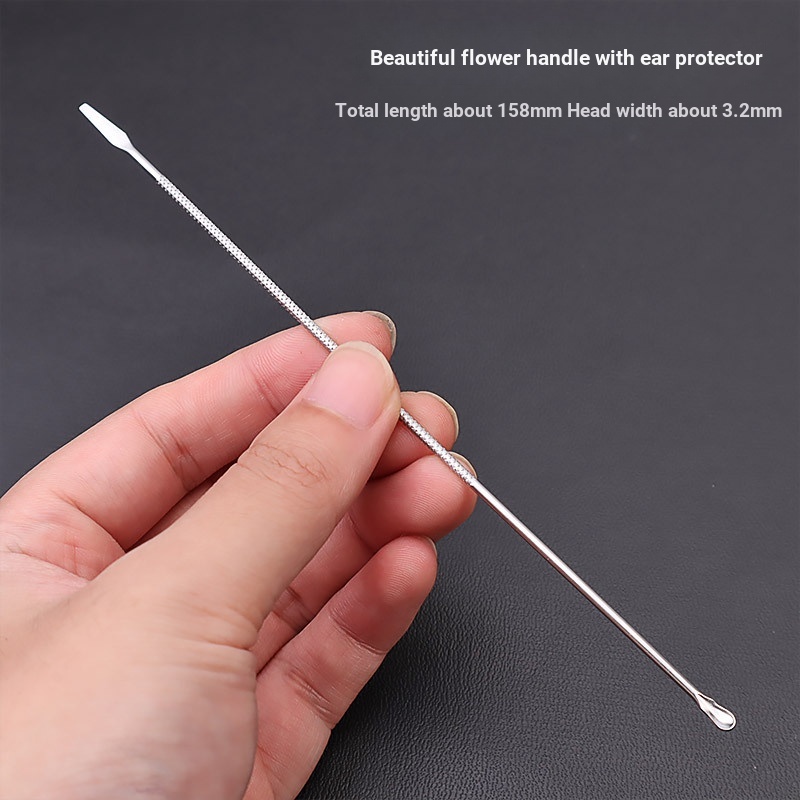 Bộ Muỗng Lấy Ráy Tai Cán Tre Siêu Dài Bằng Thép Siêu Mịn