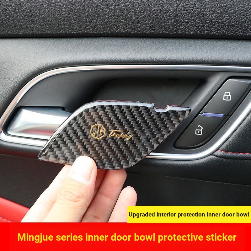 Miếng Dán Trang Trí Tay Nắm Cửa Xe Hơi 2020-2021 mg hs / mg5 / mg6 / zs Eva Bằng Sợi carbon