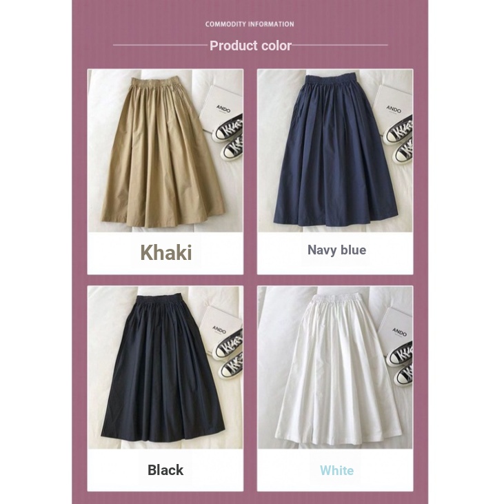 Chân Váy Chữ a Lưng Cao Màu Trơn Phong Cách hong kong Thời Trang Mới 2023