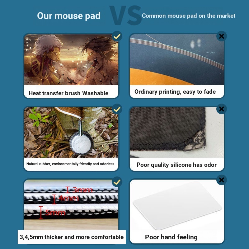 Miếng Lót Chuột Và Bàn Phím Chơi game In Hình attack on titan Sáng Tạo