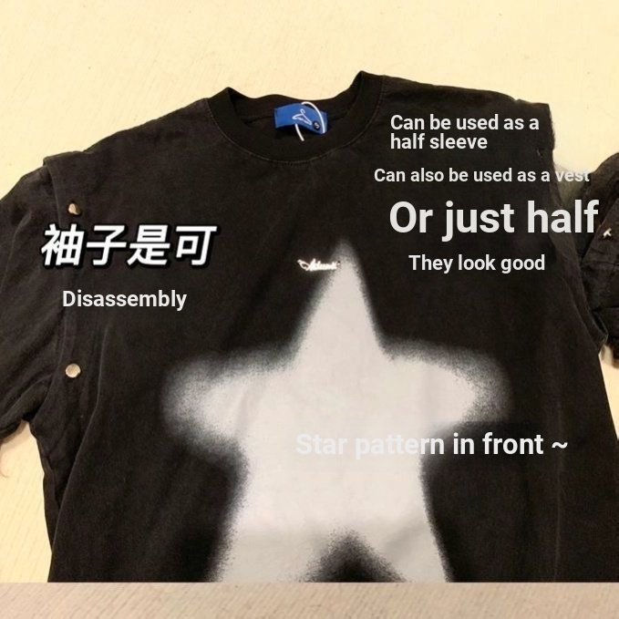 Áo Thun 100% cotton Tay Lửng Cổ Tròn Dáng Rộng Phong Cách hip hop Thời Trang Mùa Hè Dành Cho Nữ