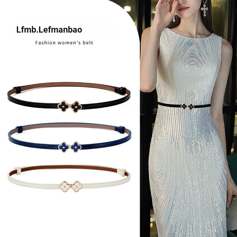 Thắt Lưng chiffon Mỏng Màu Nâu / Trắng Thời Trang Mùa Hè Hàng Mới 2023 Dễ Phối Đồ Dành Cho Bạn Nữ