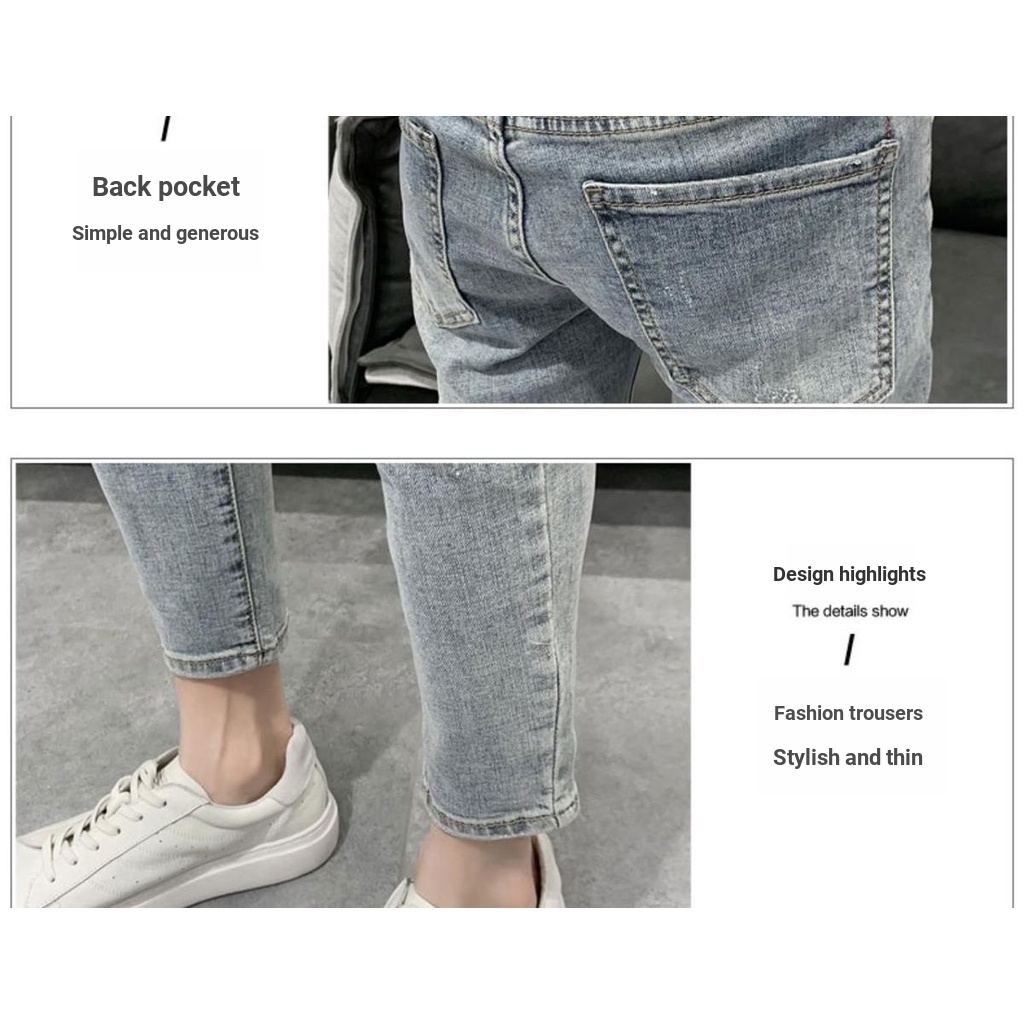 Quần jeans Nam Ôm Dáng Màu Sáng Phong Cách Hàn Quốc Thời Trang