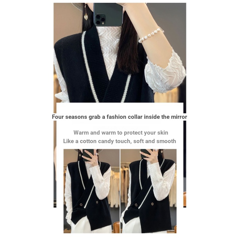 Áo Khoác cardigan Len Dệt Kim Không Tay Dáng Rộng Thời Trang Xuân Thu Mới 2023