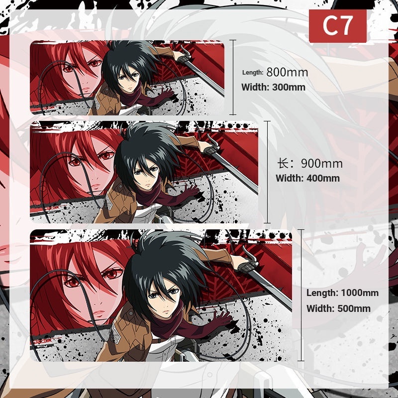 Miếng Lót Chuột Và Bàn Phím Chơi game In Hình attack on titan Sáng Tạo