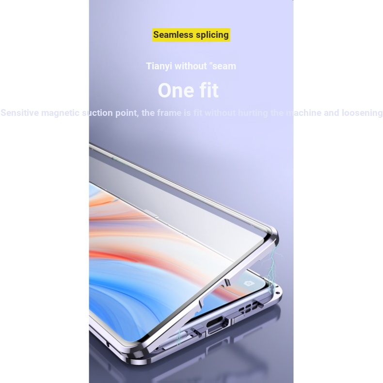 Ốp Điện Thoại Kính Cường Lực Hai Mặt Nam Châm Cho oppo reno5 pro reno6 reno4 pro reno7