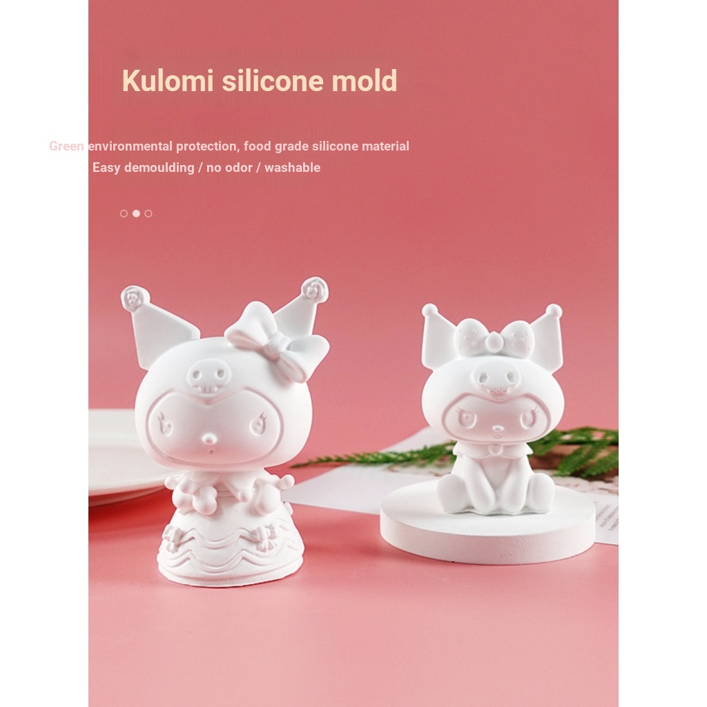 Khuôn silicone Làm Đá Khuếch Tán Hương Thơm Hình kuromi Sáng Tạo Trang Trí Xe Hơi