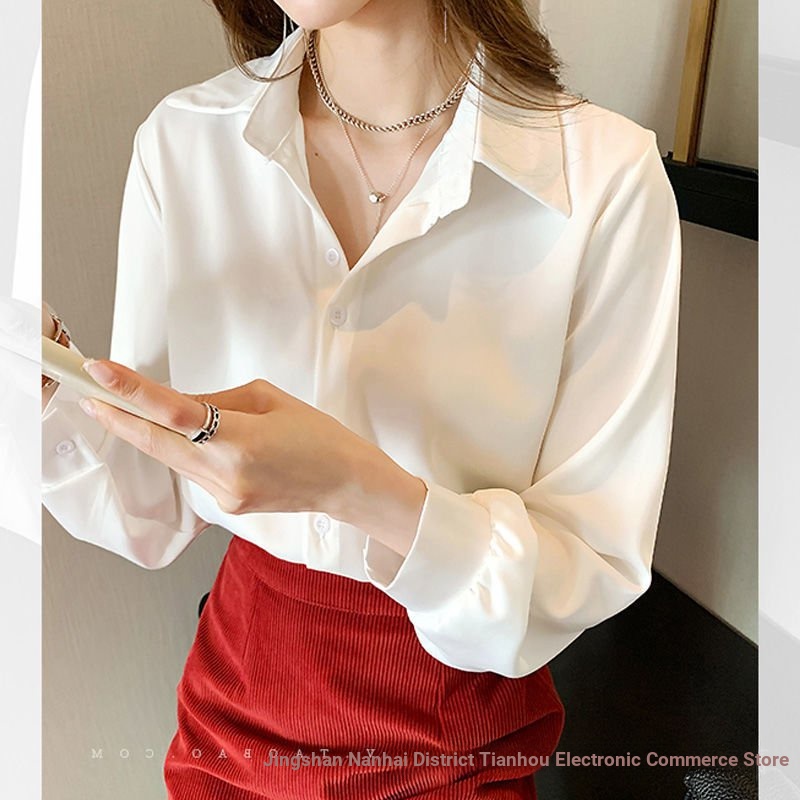 Đen Áo Sơ Mi Tay Dài Dáng Rộng Cỡ Lớn Thời Trang Mùa Xuân Cho Nữ