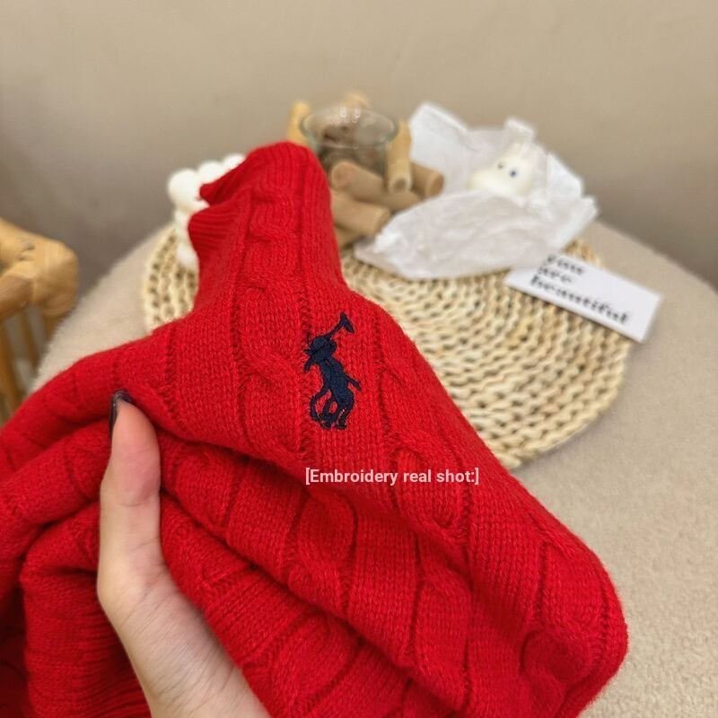 ❤Áo Sweater Dệt Kim Dày Dặn Thời Trang Năm Mới Phong Cách Hàn Quốc Cho Bé Trai Và Gái