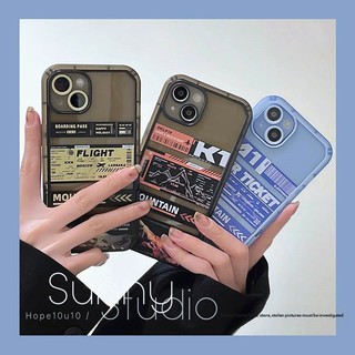 Ốp Điện Thoại Chống Sốc Có Giá Đỡ Ẩn In Hình Vé Máy Bay Cho iphone 14 plus 13 11 12 pro max