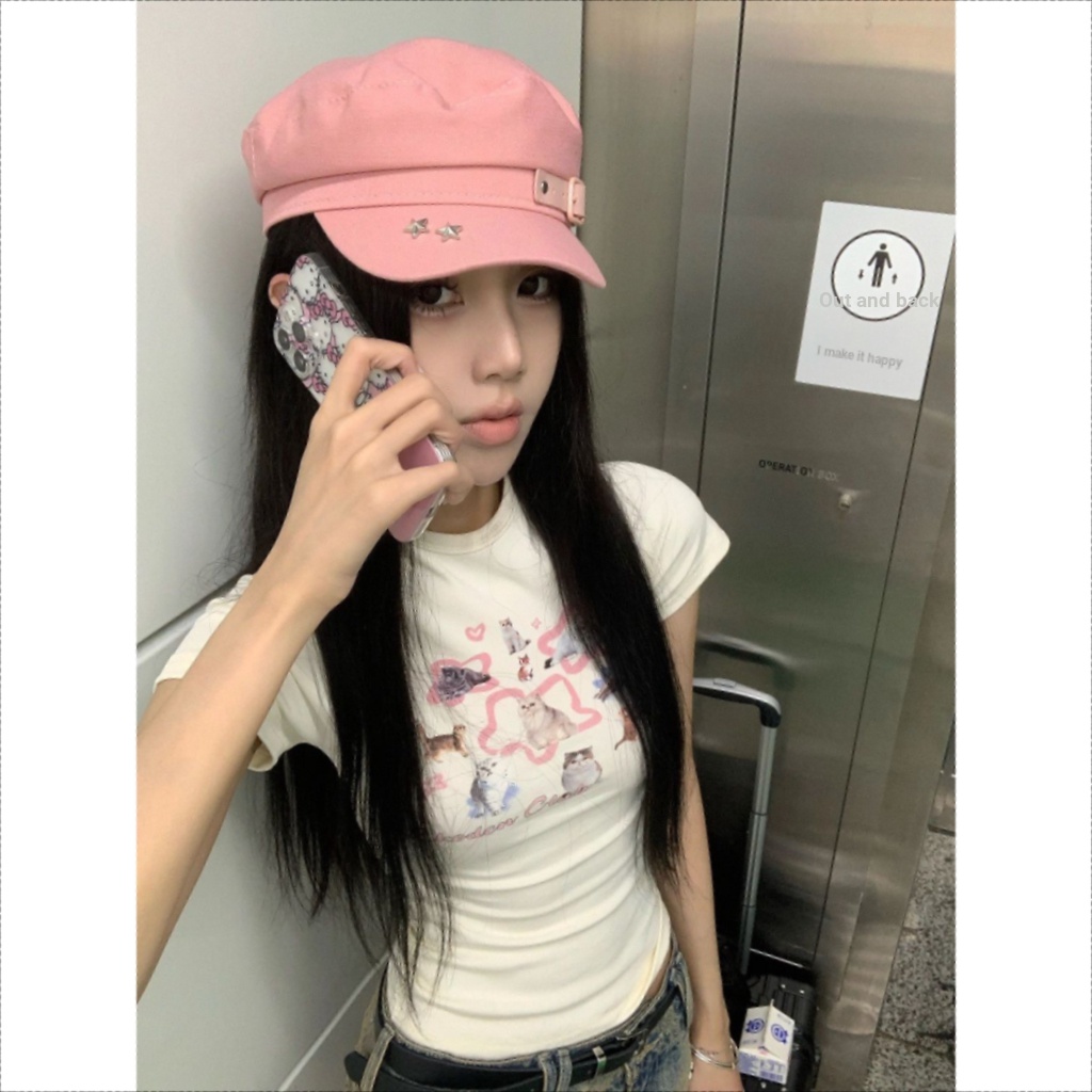 Áo Thun Tay Ngắn Trễ Vai Màu Trắng Ngọt Ngào Phong Cách Mỹ Thời Trang Mùa Hè Cho Nữ