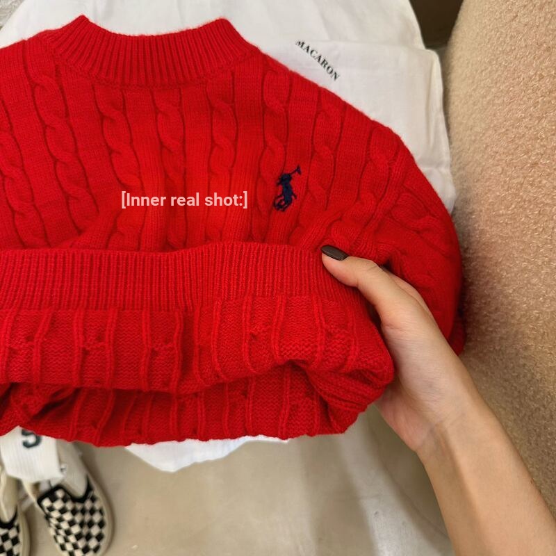 ❤Áo Sweater Dệt Kim Dày Dặn Thời Trang Năm Mới Phong Cách Hàn Quốc Cho Bé Trai Và Gái