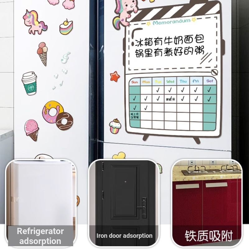Hoạt Hình Bảng Ghi Chú Từ Tính Dán Tủ Lạnh Họa Tiết Sáng Tạo