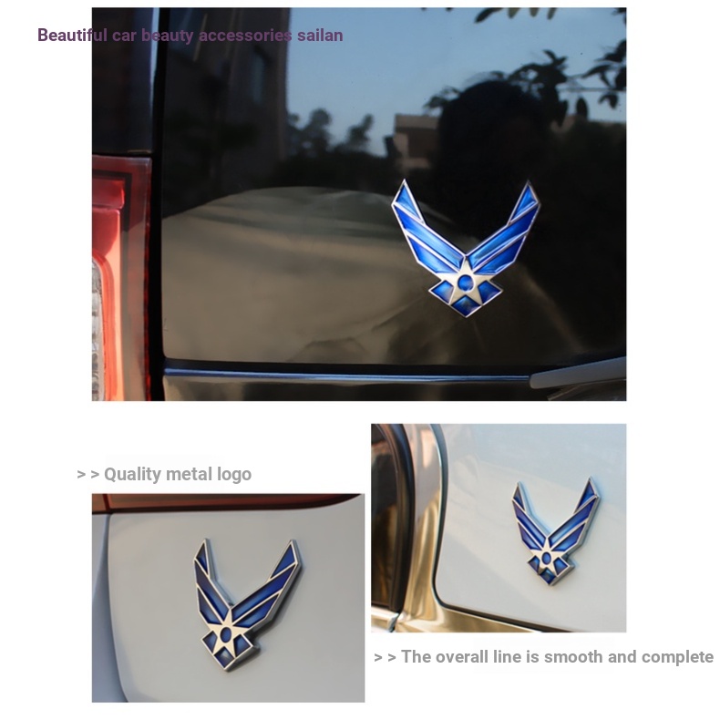 Miếng Dán Trang Trí Xe Hơi Bằng Kim Loại In logo us air force