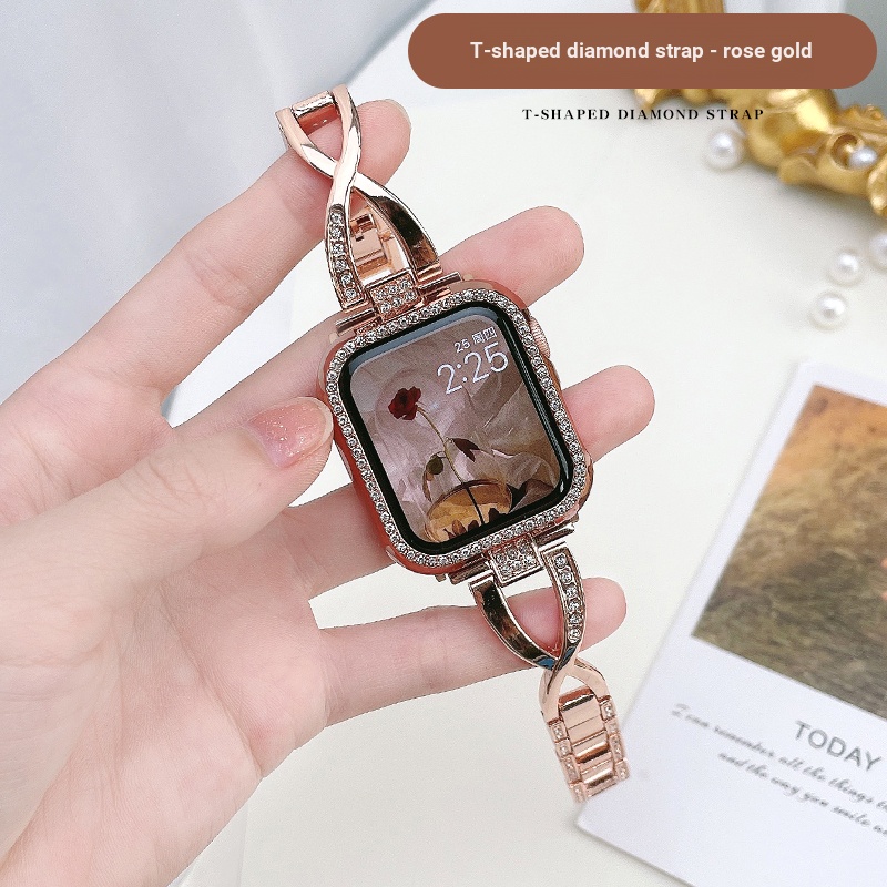 Dây Đeo Inox Đính Đá Cho Đồng Hồ Thông Minh apple watch 7th se 6 5 4 3rd 38 / 40 42 / 44