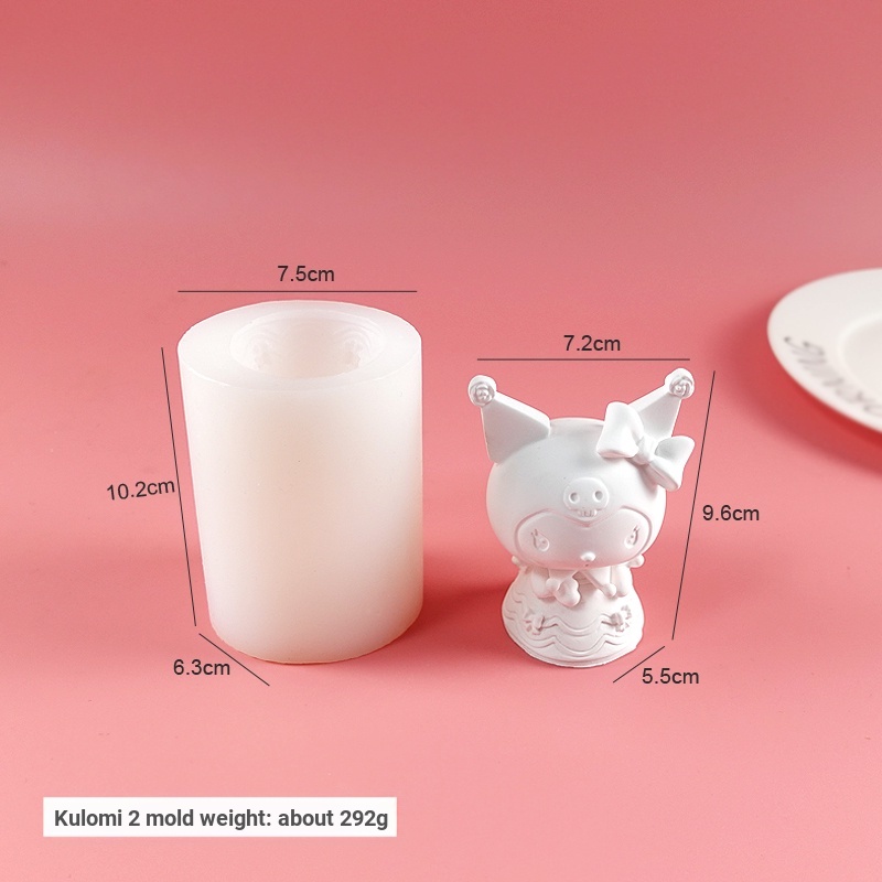 Khuôn silicone Làm Đá Khuếch Tán Hương Thơm Hình kuromi Sáng Tạo Trang Trí Xe Hơi