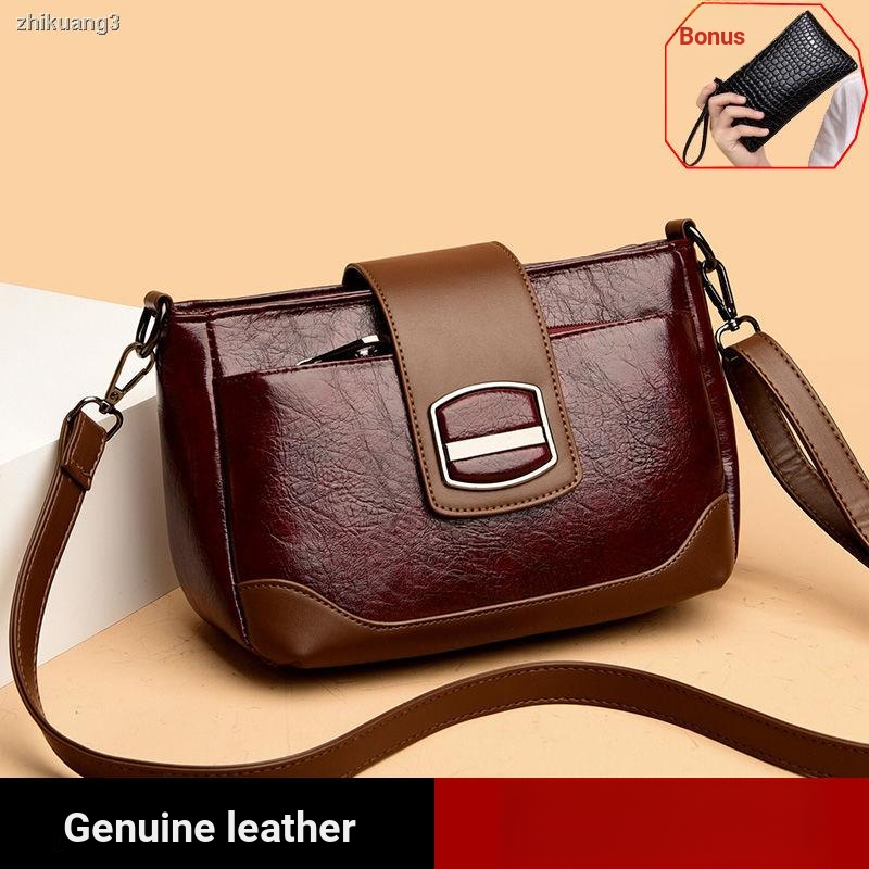 Túi Đeo Vai Bằng Da Thật Phong Cách retro Thời Trang 2023In Dành Cho Nữ Trung Niên