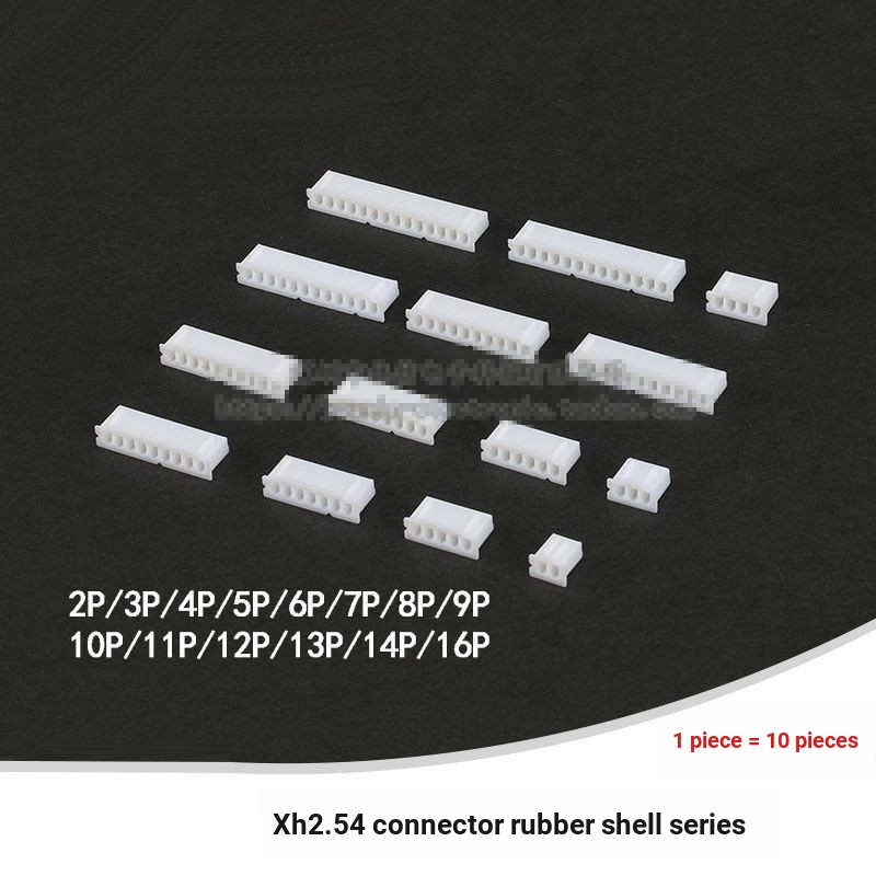 064 > XH2.54 Đầu nối thẳng / Pin cong / Vỏ cao su 2-3-4-5-6-7-8-9-10-11-12-13-14-16p