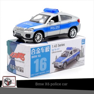 Caipo BMW BMW X6 Xe Cảnh Sát Hợp Kim Được Ủy Quyền Xe Ô Tô Mẫu 1: 43 Kéo Lại Mở Cửa Bé Trai Trẻ Em Đồ Chơi Hợp Kim Trang Trí Xe Bộ Sưu Tập Đồ Trang Trí