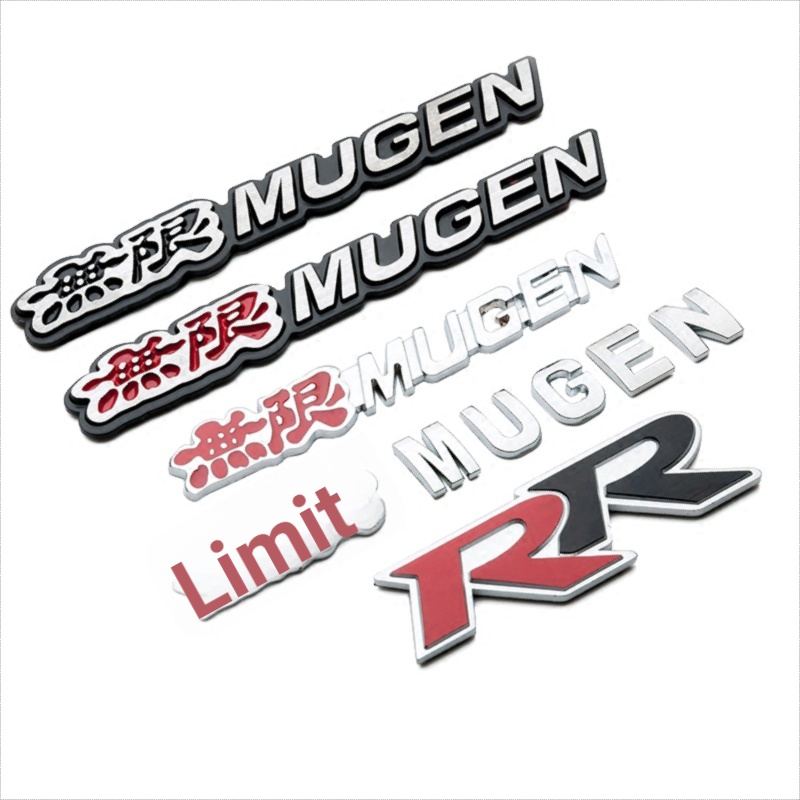Honda ✷ ❈ nhôm Mugen Fd Mugen RR TypeR logo Chrome logo huy hiệu phía sau xe cốp nhãn dán 1 chiếc